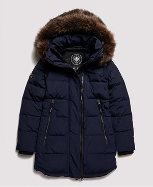 Superdry Premium Down Classics Rescue Parka Női Kabát Kék | IOJYV6749